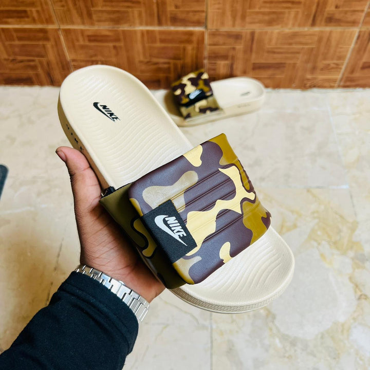 Nk-Inspired Beige & Brown Slide
